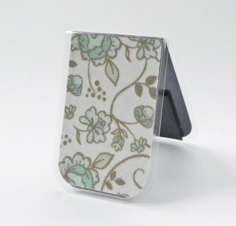 Bookmark Laminated Glittery Flowers by PurelyChicDesigns