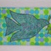 Peace Dove Fabric Quilted Postcard blues, greens