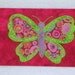 Butterfly Quilted and Appliqued Fabric Postcard Happy Butterfly