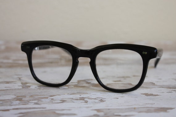 Vintage 1950s Black Frame Buddy Holly Eyeglasses 