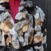 Vintage Couture Patchwork Rabbit Fur Coat Small