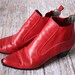 Vintage 1980's Bandolino Cherry Red Leather Ankle Boots 7.5 M Italian Boots