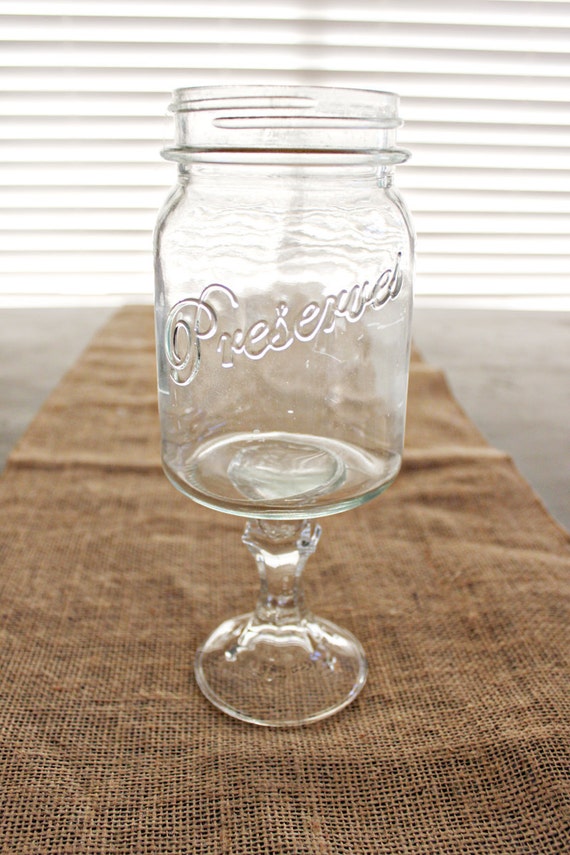Items similar to Set of 10 Glass mason jar votive holder WEDDING