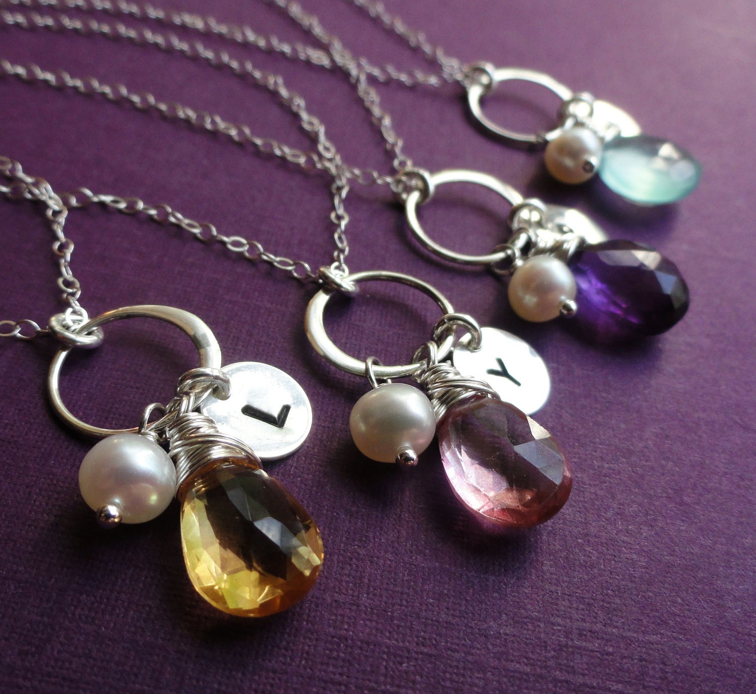 Bridal Jewelry Gift Set of 4 PERSONALIZED Bridesmaid