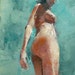 Look back" original oil painting 6 x 8 inches