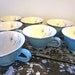 Vintage Teacup Turquoise Blue Taylor Smith and Taylor Blue Lace Tea Cup Aqua Blue Teal Floral Tea Cups set of 7