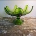 Glass Bowl Green Glass Viking Glass Pedestal Bowl Serving Bowl Art Glass Bowl Viking Art Glass St Patricks Day