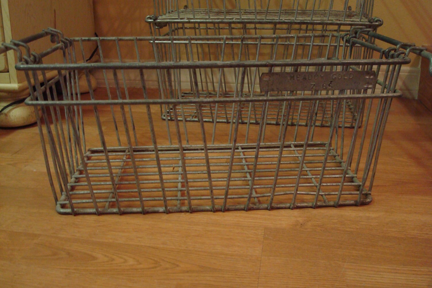 Wire Milk Crate Vintage Wire Basket Storage Furniture