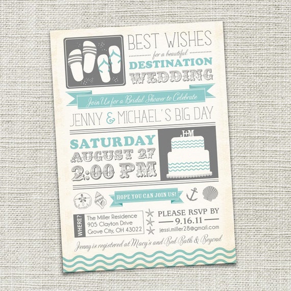 Destination Wedding Shower Invitations 1