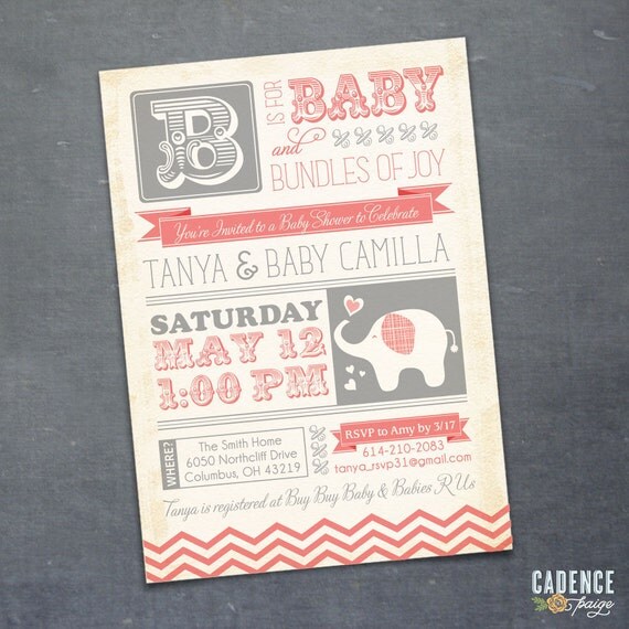 Free Printable Vintage Baby Shower Invitations 3