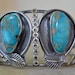 Large Vintage Silver and Turquoise Cuff