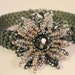 Gray Flower Bracelet, Beaded Flower Bracelet, Bead Woven Glass Bracelet, Grey Seed Bead Bracelet, Hand Woven Bracelet, 7 1/2 Inches