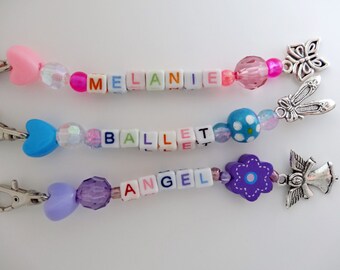 Personalised name keyring with letter beads - choose your name or word