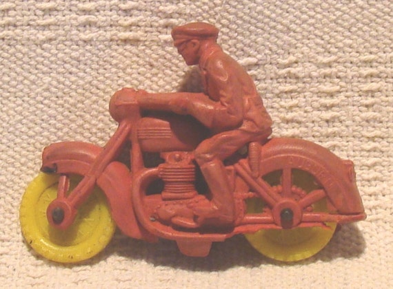 Toy Rare Auburn Vintage Red Rubber Motorcycle SALE