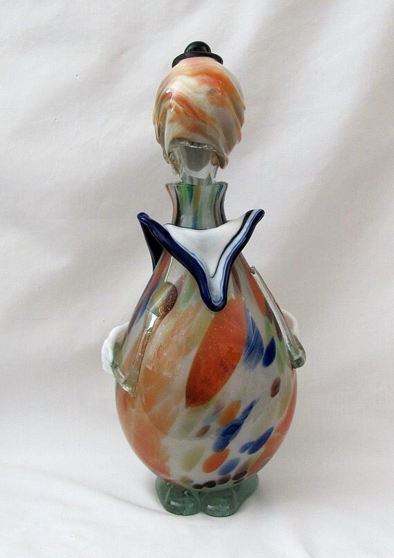 Murano Hand Blown Art Glass Clown Decanter A Gazillion