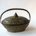Hammered Copper basket, Indian Animals repoussé, engraved