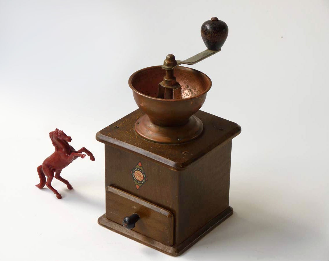 Coffee Grinder Wood Iron copper Made in West Germany