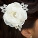 SALE Ivory Bridal Hair Flower Fascinator Wedding Hair Accessories Sparkly Rhinestone Center - Ready to Ship - SHIRLEY