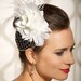 Ivory Bridal Headpiece, Birdcage Veil, Wedding Hair Clip, Bridal Hair accessories, Ivory Fascinator - Read to Ship - CHERISSE