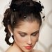 Black Pillbox Hat, Derby Hat, Birdcage Veil, Bridal Cocktail Hat, Dotted Black Veil, Vintage 1940 Wedding Hat - One of a Kind - MIMI