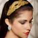 SALE Gold Rhinestone Headpiece Fascinator Bridal Hair Comb Wedding Hair Piece - Ready to Ship - VERA GOLD