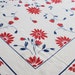 Red Floral Tablecloth, Vintage, Rectangular
