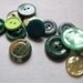 Vintage Mix of Green Buttons - Set of 14