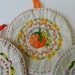 Retro Fruit Preserves Fruit Jam Handmade Crewel Embroidery Round Hotpads Potholders Set of 4