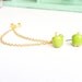 Green Apple Double Gold Chain Ear Cuff (Pair)
