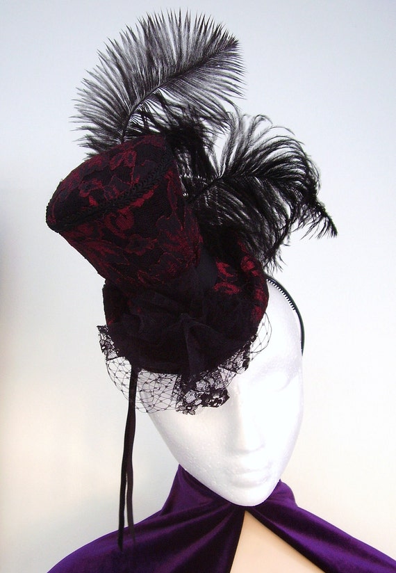 Victorian mini hat Fascinator burlesque