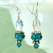 SALE" Turquoise crystal earrings, Swarovski crystals, sterling silver earwires .