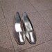 60s metallic silver ballet flats low heels pumps shoes dancer 7