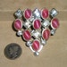 Signed SAN NY1930's Art Deco Pink Glass Moon Stone Rhinestone Dress Clip Vintage Jewelry K33