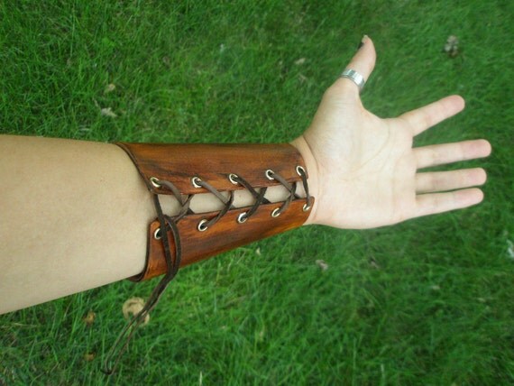 Custom Designed Leather Bracer Pair