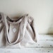 Linen bag initial motif "E" handmade zakka