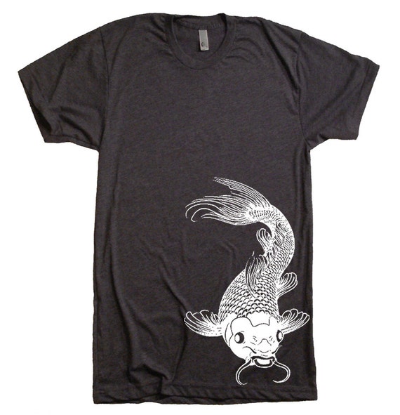 Mens / Unisex Koi Fish T Shirt American Apparel by lastearth