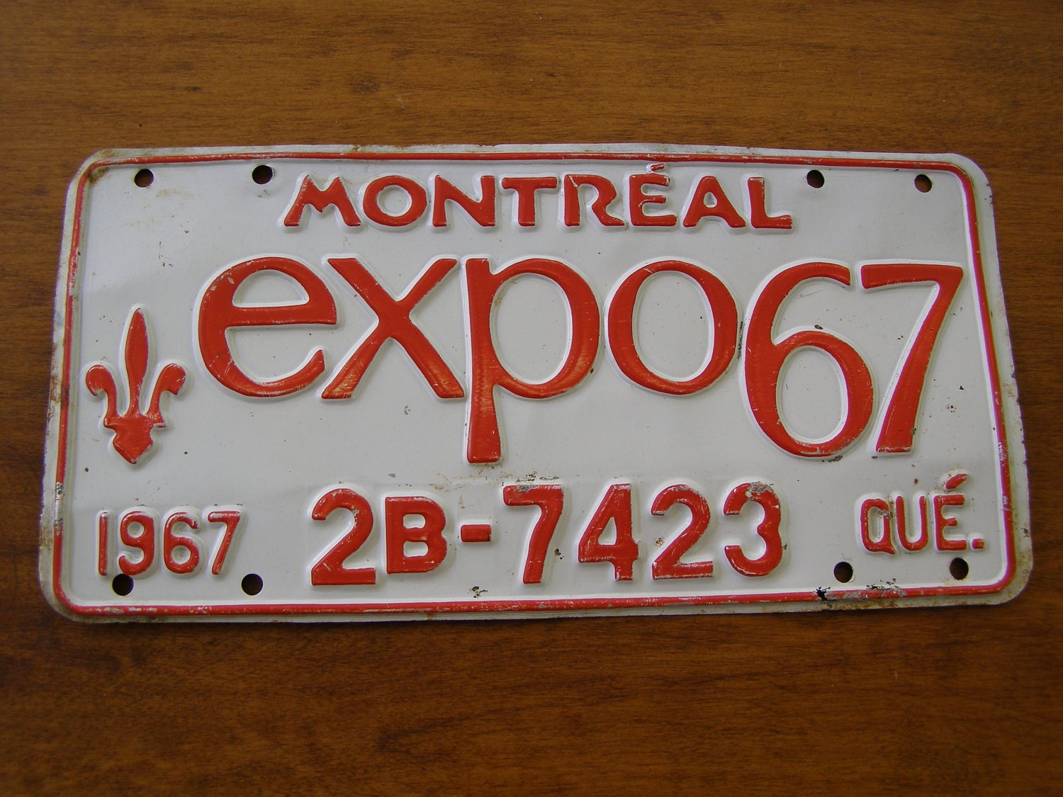 Montreal Quebec Expo67 car license plate 1967 World's Fair