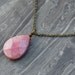 Faceted Rhodonite Tear Drop Necklace