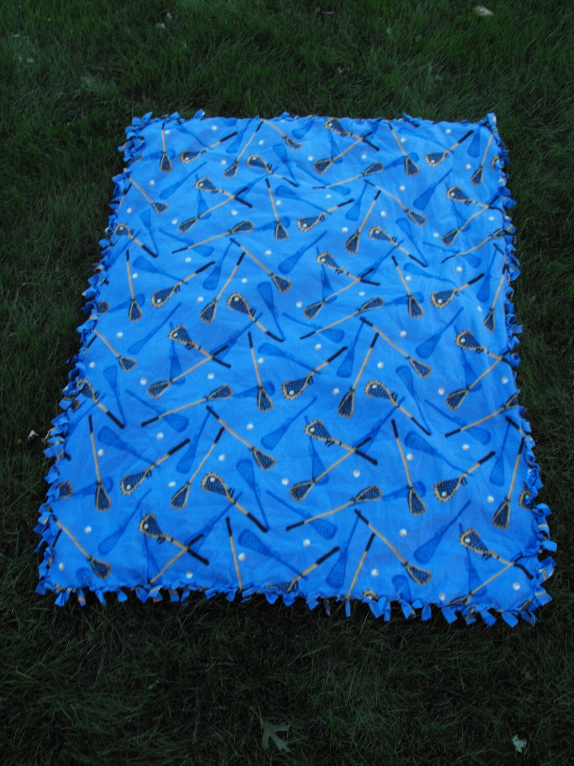 LaCrosse Themed Fleece Tie Blanket