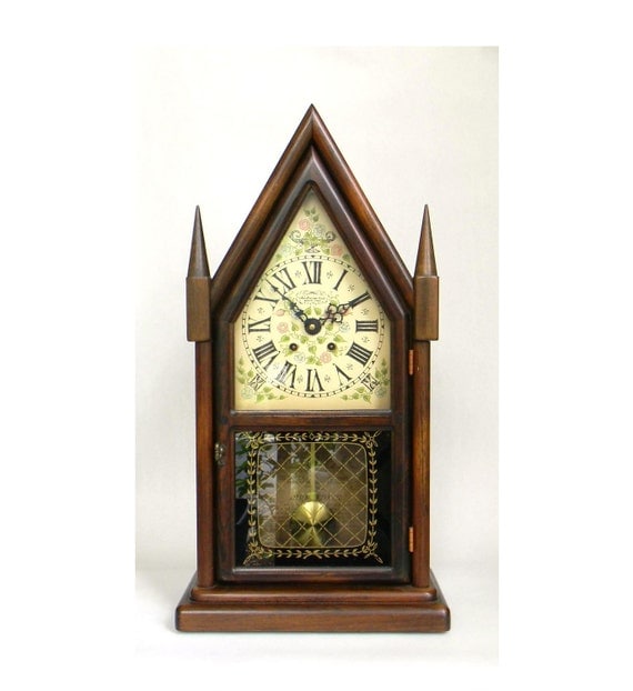 vintage Mantle Clock New England Clock Company 8 day