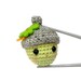Lucky mint green acorn MochiQtie - Amigurumi mochi size crochet mini toy doll