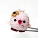 Amigurumi Pink Puff Bird MochiQtie -- mochi size crochet amigurumi mini toy doll