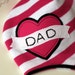 the girly LINCOLN baby beanie with "DAD" tattoo, available in multiple sizes, great photography prop