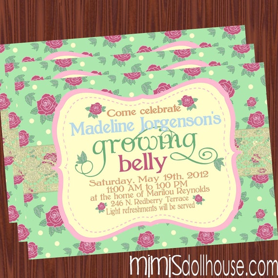 Vintage Garden Invitation- Printable Vintage Floral Baby Shower Invitation PDF/JPEG Il_570xn