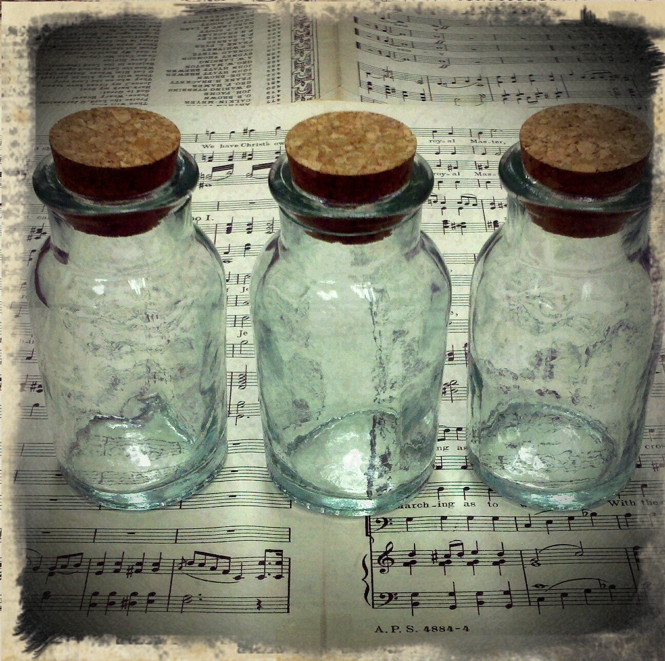 Set of 3 Recycled Spice Jars with Cork