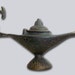 Antique-looking Bronze Oil Lamp with Dragon Holder