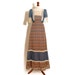 Vintage Blue Floral Maxi Dress, Peasant, Gypsey, Boho - U.K 6/8