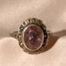 Vintage Sterling Silver Art Deco Amethyst Ring With Marcasite Stones - Size U.K Q
