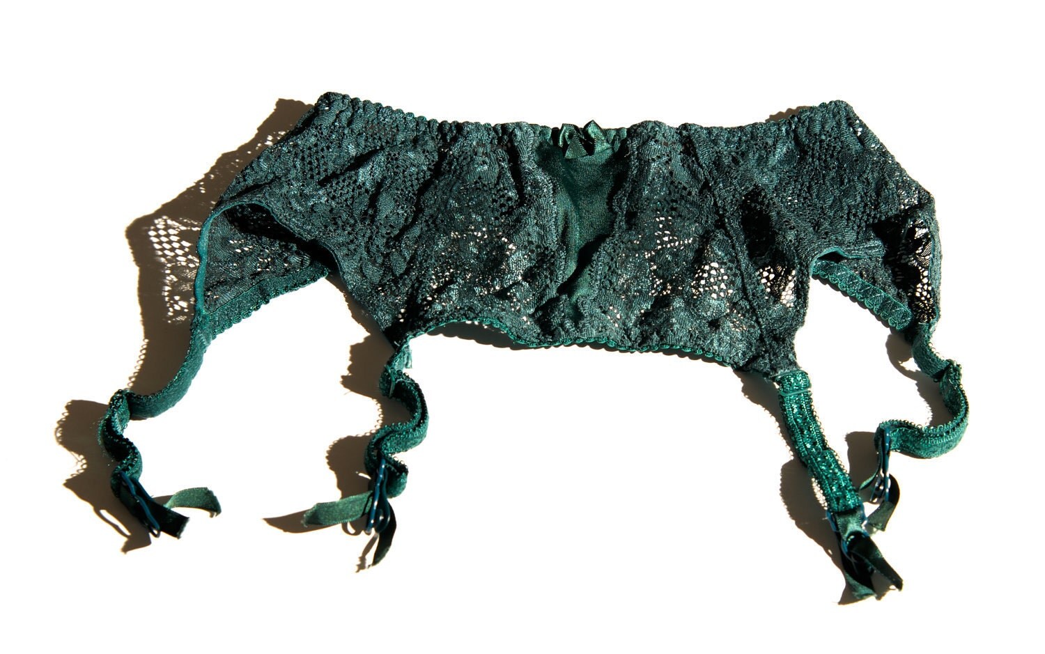 Vintage Forest Green Suspender Belt Garter 20 26