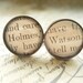 Unique Sherlock Holmes Cufflinks made with real Victorian book pages- Holmes and Watson- Literary Gift for Him- Mens Fashion- BBC